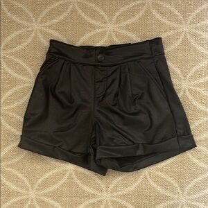 Women's Black Leather Shorts